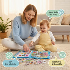 Laser Art My First Activity Book for Kids Age 2+ | Busy Book with 8 Learning Activities | Fabric, Washable & Safe| Educational Learning Toy with Shapes, Numbers, Alphabet | Early Learning Toy for Toddlers
