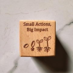 Motivational Wooden Paperweight Cube with Inspirational Quotes
